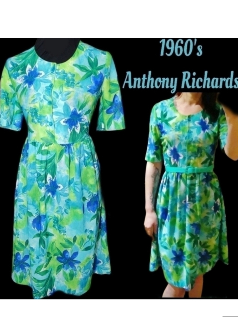 1960's lightweight Anthony Richards floral summer dress